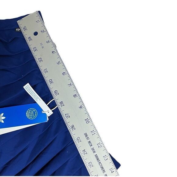Adidas Skirt WMNS 8 Blue Pleated Lifestyle Tennis Collegiate Sporty Logo Preppy - Picture 6 of 16